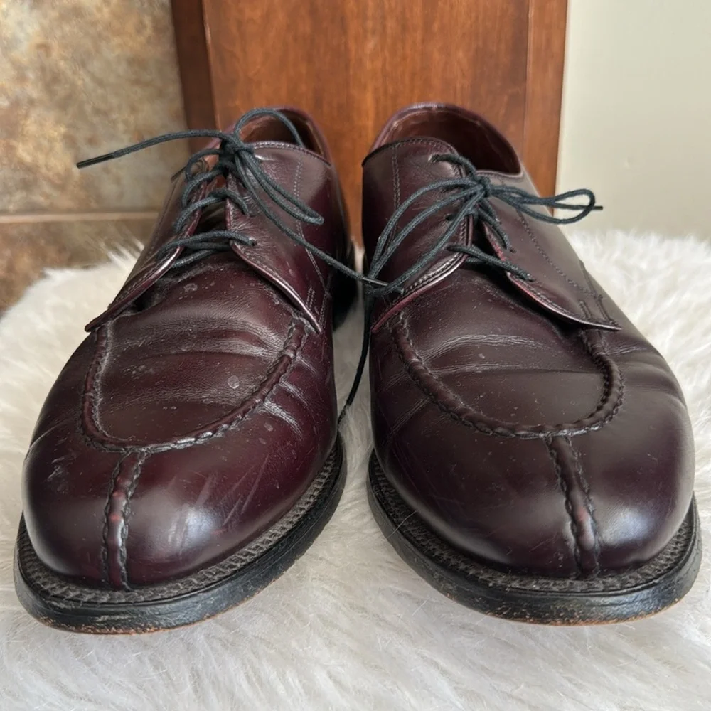 Allen Edmonds Brandywood Split Toe Deep Oxblood Brown Tie Shoe size 10
